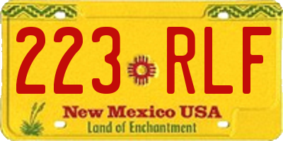 NM license plate 223RLF