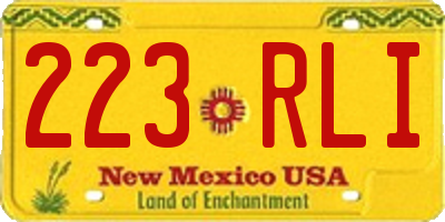 NM license plate 223RLI