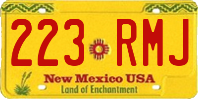 NM license plate 223RMJ