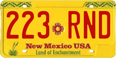 NM license plate 223RND