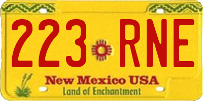 NM license plate 223RNE