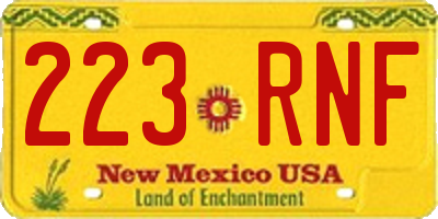 NM license plate 223RNF