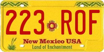 NM license plate 223ROF