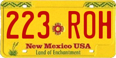 NM license plate 223ROH
