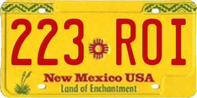 NM license plate 223ROI
