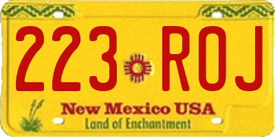 NM license plate 223ROJ