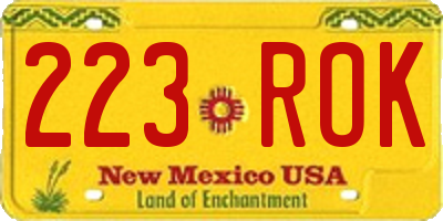 NM license plate 223ROK