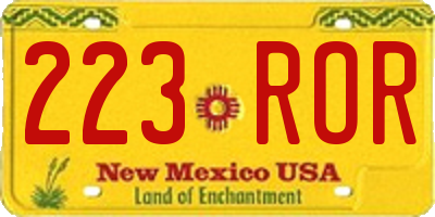NM license plate 223ROR