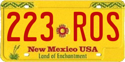 NM license plate 223ROS