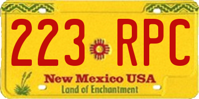 NM license plate 223RPC