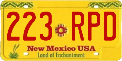 NM license plate 223RPD