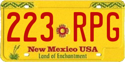 NM license plate 223RPG