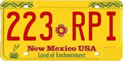 NM license plate 223RPI