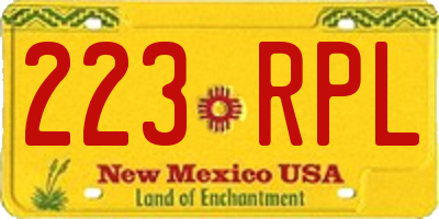NM license plate 223RPL