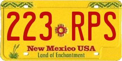 NM license plate 223RPS