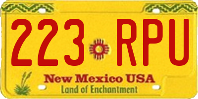 NM license plate 223RPU