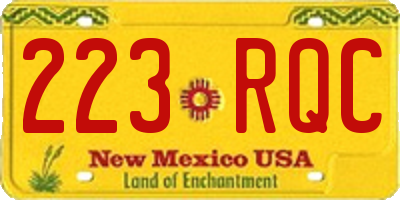 NM license plate 223RQC