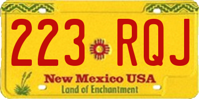 NM license plate 223RQJ