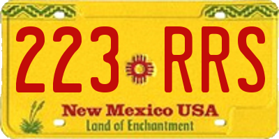 NM license plate 223RRS