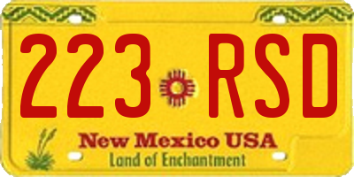 NM license plate 223RSD
