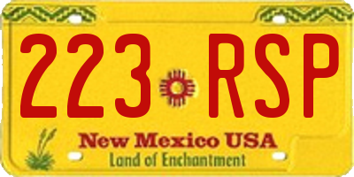 NM license plate 223RSP