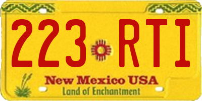 NM license plate 223RTI
