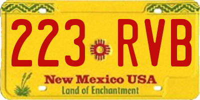 NM license plate 223RVB