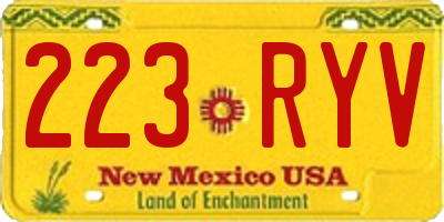 NM license plate 223RYV