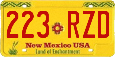 NM license plate 223RZD