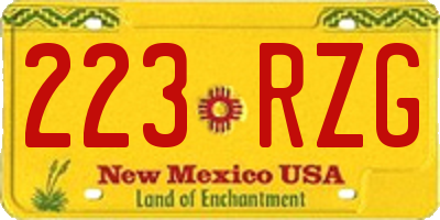 NM license plate 223RZG