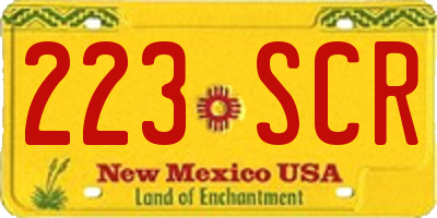 NM license plate 223SCR