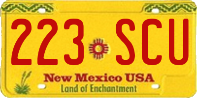 NM license plate 223SCU