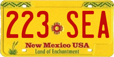 NM license plate 223SEA