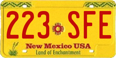 NM license plate 223SFE