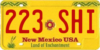 NM license plate 223SHI
