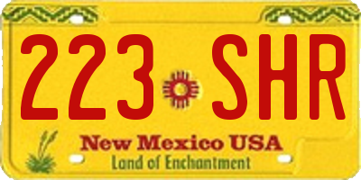 NM license plate 223SHR