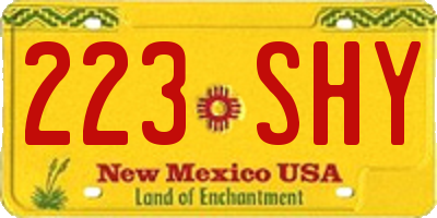 NM license plate 223SHY