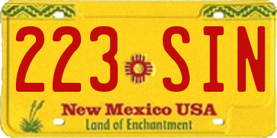 NM license plate 223SIN
