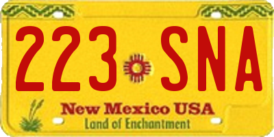 NM license plate 223SNA