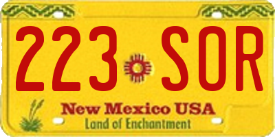 NM license plate 223SOR