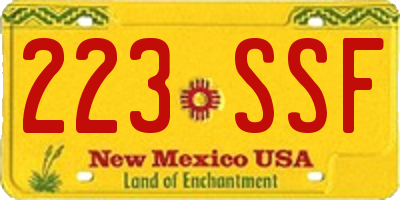 NM license plate 223SSF