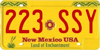 NM license plate 223SSY