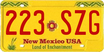 NM license plate 223SZG