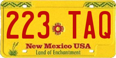NM license plate 223TAQ