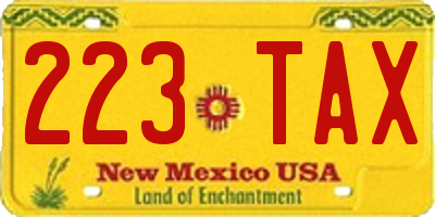 NM license plate 223TAX