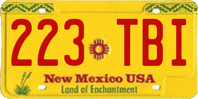 NM license plate 223TBI