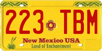 NM license plate 223TBM