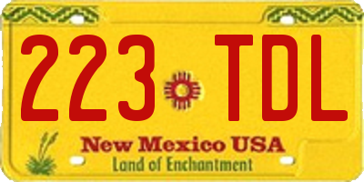 NM license plate 223TDL