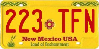 NM license plate 223TFN