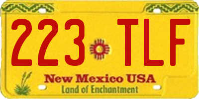 NM license plate 223TLF